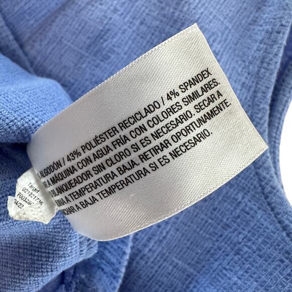 Ava & Viv Tank Top WMNS 2X Plus Blue Split V-neckline Sleeveless Preppy Blouse - Picture 8 of 8